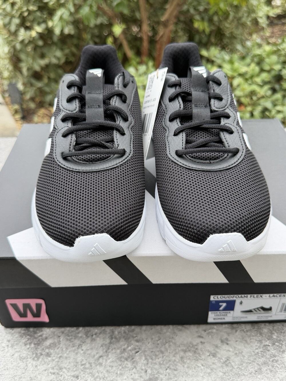 Adidas Arch Rise Cloudfoam Flex Laces Black Sneakers Women's 7 Wide Fit NWT